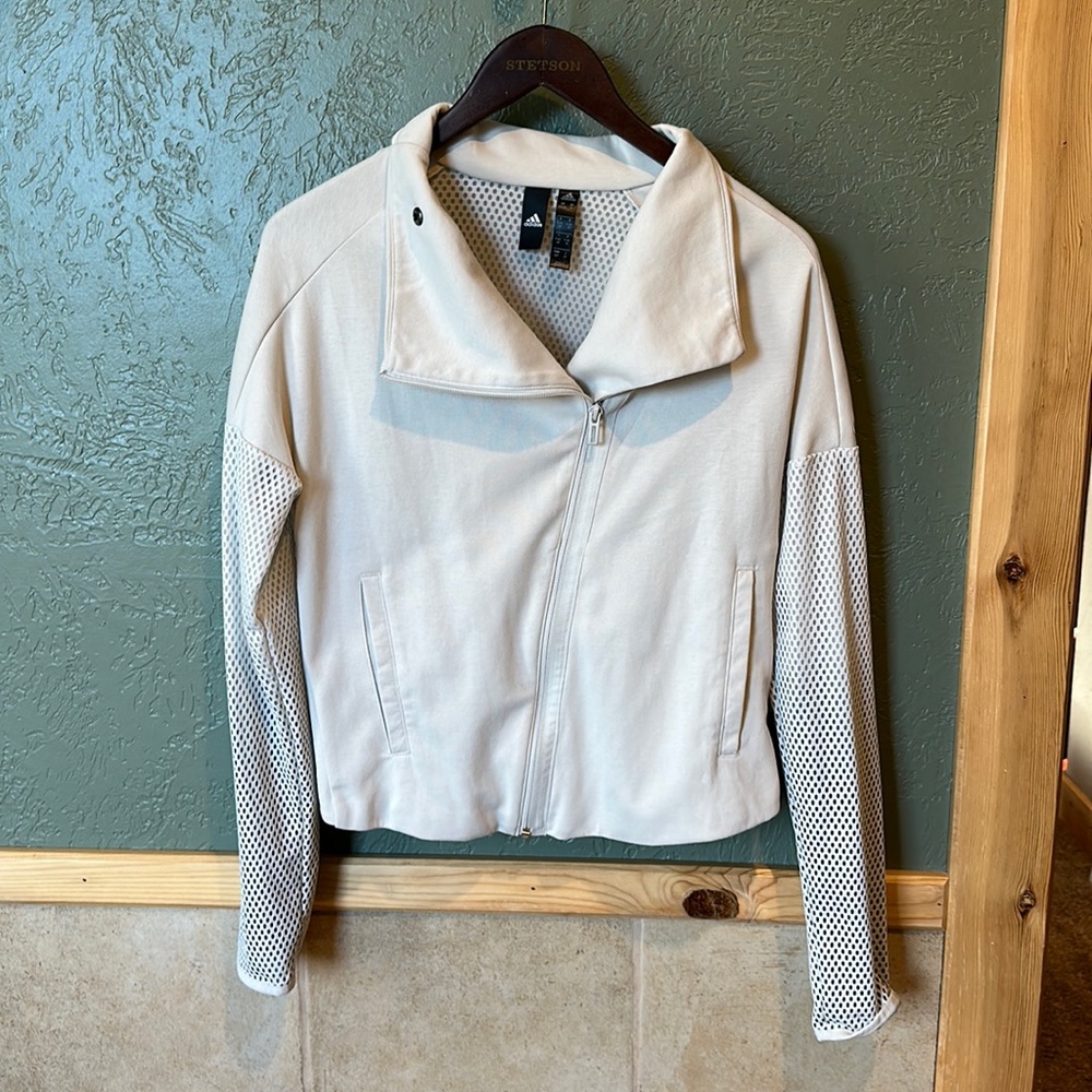 Cream, Size S, Adidas zippered jacket